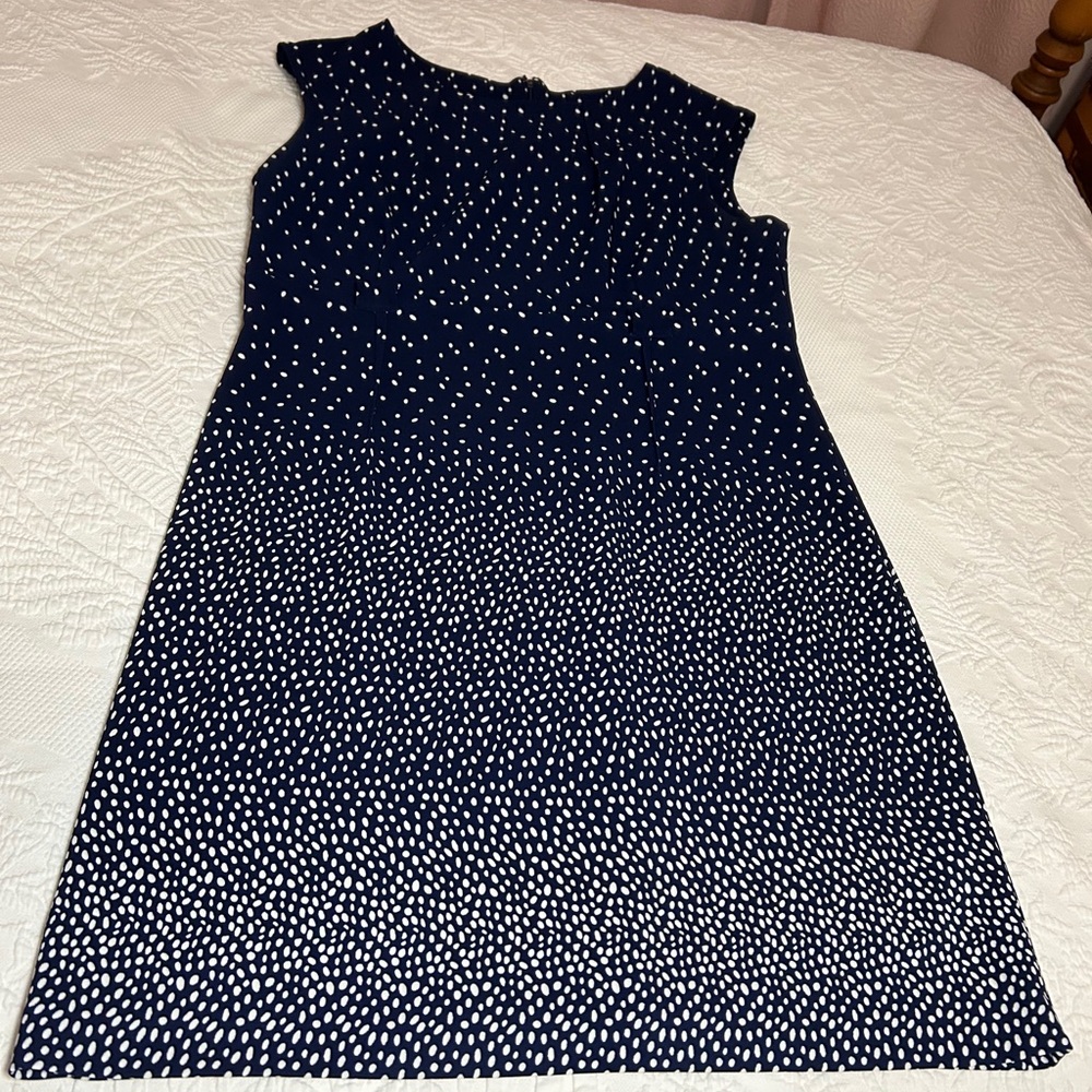 Blue and white polka dot dress size 16